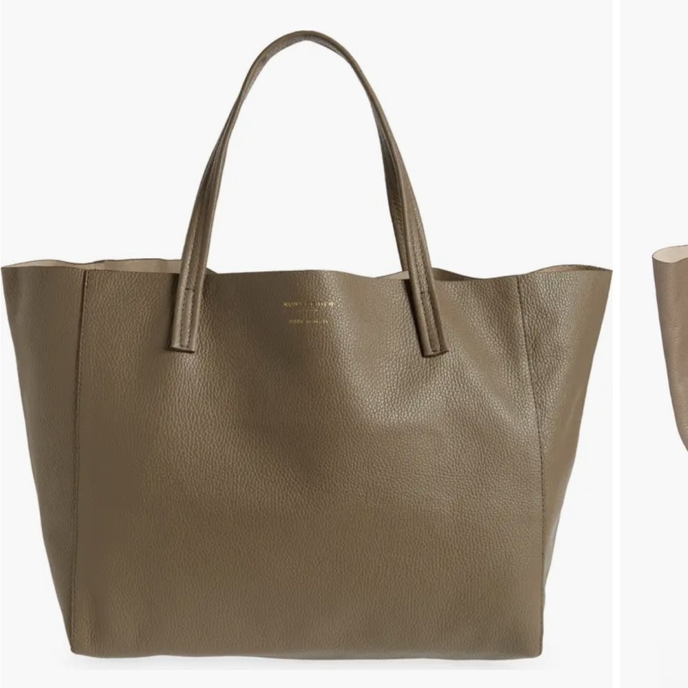 Kurt Geiger Violet Leather Tote - Taupe Color